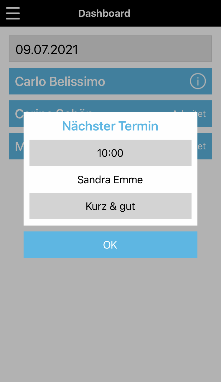 Abwesende Kunden abrechnen