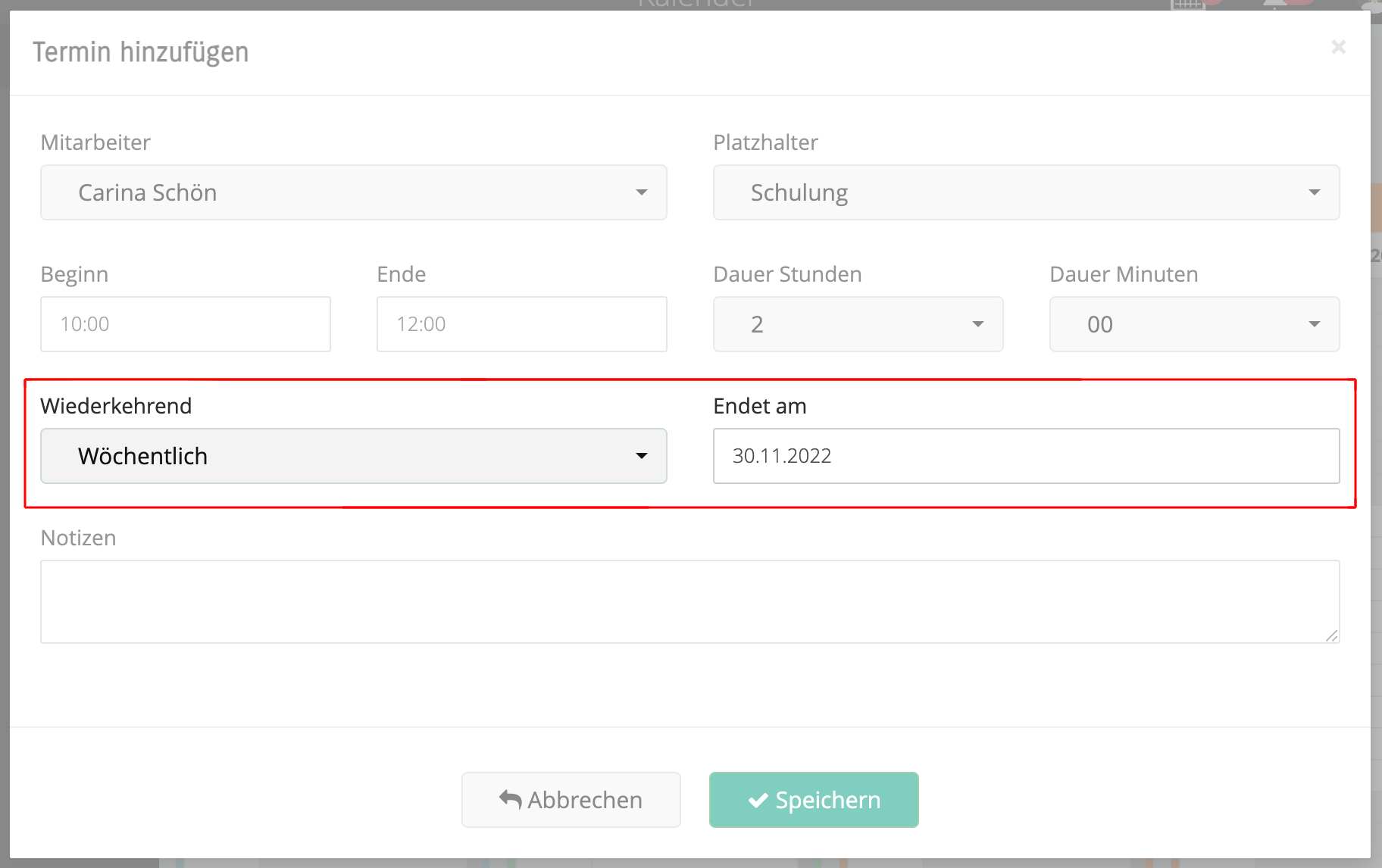 Wiederkehrende Platzhalter