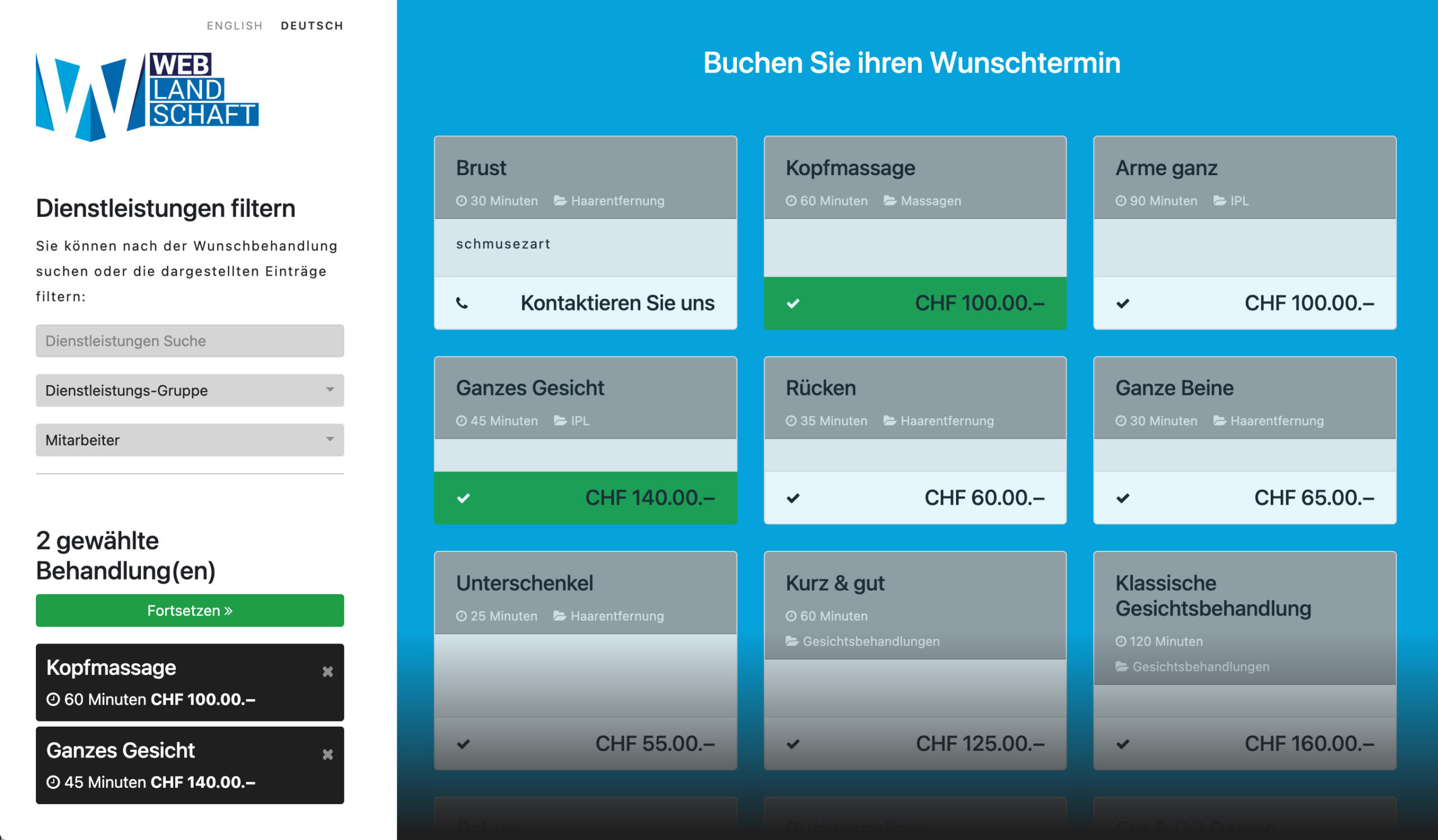 Neues Online-Booking